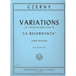 Variations op.33 La Ricordanza : - Carl Czerny