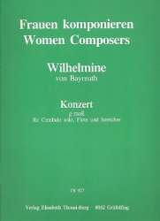 Konzert g-Moll : für Cembalo,Flöte und Streichorchester Partitur (=Cembalo solo) - Wilhelmine von Bayreuth