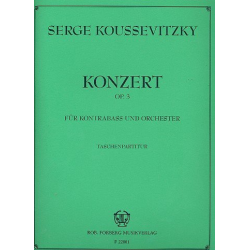 Konzert fis-Moll op.3 (Studienpartitur) - Serge Koussevitzky / Arr. Wolfgang Meyer-Tormin