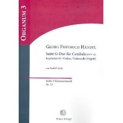 Suite G-Dur HWV 441 für Cembalo Violine und Violoncello (Fagott) Spielpartitur - Georg Friedrich Händel (George Frederic Handel)