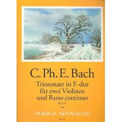 Sonate F-Dur Wq154 - für 2 Violinen und Bc - Carl Philipp Emanuel Bach