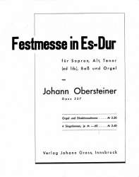 Festmesse in Es-Dur Opus 237 - Johann Obersteiner