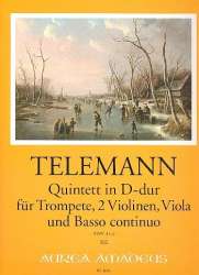 Quintett D-Dur - für Trompete, 2 Violinen, - Georg Philipp Telemann