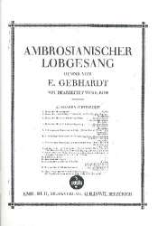 Ambrosianischer Lobgesang - Klavierauszug - Ernst Gebhardt