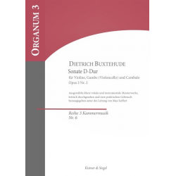 Sonate D-Dur op.2,2 für Violine, Viola da gamba und BC - Dietrich Buxtehude