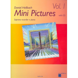 Mini Pictures Vol. 1 - Sopranblockflöte und Klavier - Buch + CD - Daniel Hellbach
