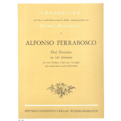 Alfonso Ferrabosco : Fünf Fantasien zu vier Stimmen für zwei Violinen, - Alfonso Ferrabosco