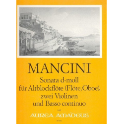 Sonate d-Moll - für Altblockflöte, - Francesco Mancini