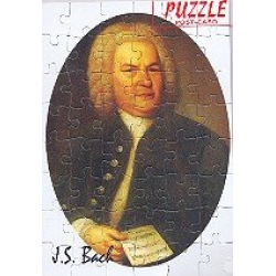 Puzzle Postkarte Portrait J.S. Bach mit Umschlag