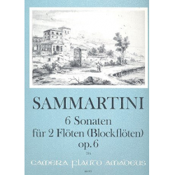 6 Sonaten op.6 - für 2 Flöten - Giuseppe Sammartini