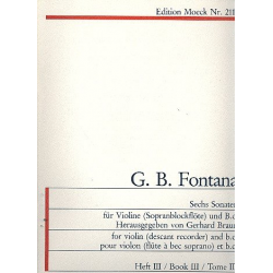 6 Sonaten Band 3 (Nr.5-6) : - Giovanni Battista Fontana