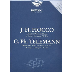 2 Stücke (+CD) für Violine und Bc (Klavier) - Joseph-Hector Fiocco / Arr. Georg Philipp Telemann