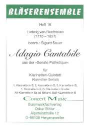 ADAGIO CANTABILE - FUER 5 KLARINETTEN (BBBBB/BBBBT) PARTITUR UND STIMMEN - Ludwig van Beethoven