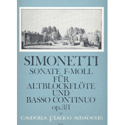 Sonate f-Moll op.3,1 - für Flöte und Bc - Giovanni Paolo Simonetti