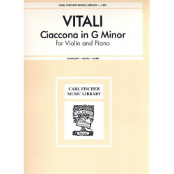 Ciaccona g minor : for violin - Tommaso Antonio Vitali