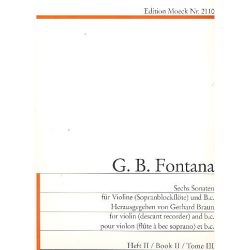 6 Sonaten Band 2 : für Violine - Giovanni Battista Fontana