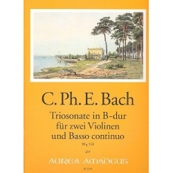 Sonate B-Dur Wq158 - für 2 Violinen und Bc - Carl Philipp Emanuel Bach
