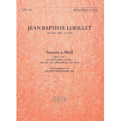 Sonate a-Moll : für Altblockflöte - Jean Baptiste (John of London) Loeillet