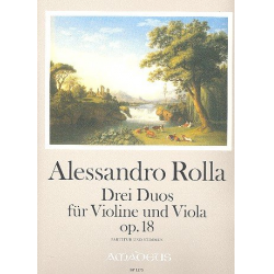 3 Duos op.18 - für Violine und Viola - Alessandro Rolla
