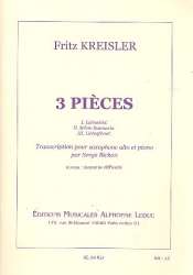 3 Pièces pour saxophone alto et piano - Fritz Kreisler / Arr. Serge Bichon