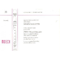 7 Ballette : für 3 Blockflöten (SSA) - Giovanni Giacomo Gastoldi