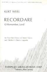Recordare : for 4-part chorus of - Kurt Weill