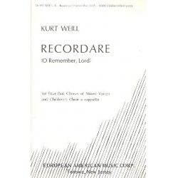 Recordare : for 4-part chorus of - Kurt Weill
