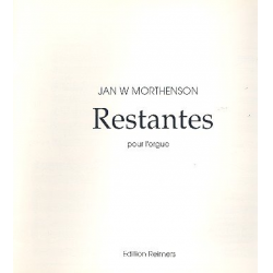 Restantes : pour orgue - Jan W. Morthenson