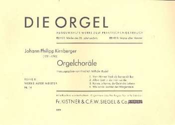Orgelchoräle - Johann Philipp Kirnberger / Arr. Friedrich Wilhelm Riedel