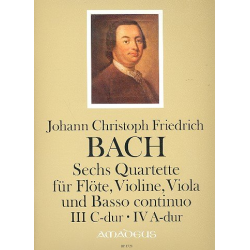 6 Quartette Band 2 - für Flöte, Violine, Viola - Johann Christoph Friedrich Bach