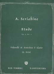 Etüde cis-moll op.2,1 für Violoncello (Kontrabaß) und Klavier - Alexander Skrjabin / Scriabin / Arr. Alexander Krein