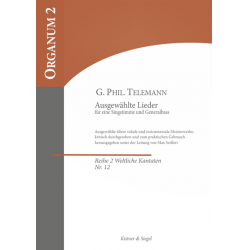 Ausgewählte Lieder für eine Singstimme und B.C. -Georg Philipp Telemann