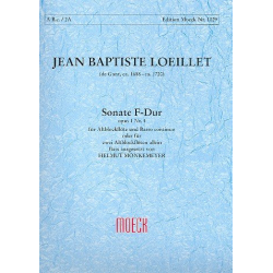 Sonate F-Dur op.1,4 : für - Jean Baptiste (John of London) Loeillet