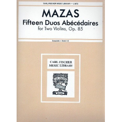 15 Duos abécédaires op.85 : for 2 violins - Jacques Mazas