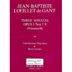 Zwölf Sonaten op.3 Band 3 (Nr.7-9) : - Jean Baptiste Loeillet de Gant