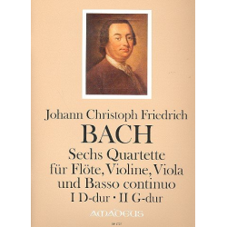 6 Quartette Band 1 - für Flöte, Violine, Viola - Johann Christoph Friedrich Bach