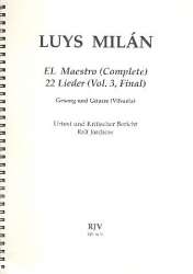 El maestro vol.3 22 Lieder für - Luis Milan
