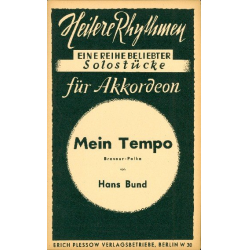 Mein Tempo: für Salonorchester -Hans Bund