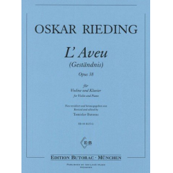 L'Aveu op.38 für Violine und Klavier - Oskar Rieding
