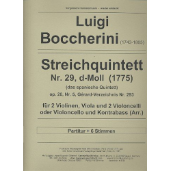 Quintett d-Moll Nr.29 op.20,5 G293 - Luigi Boccherini