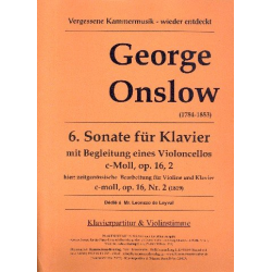 Sonate c-Moll Nr.6 op.16,2 für Violoncello und Klavier - George Onslow