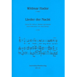 Lieder der Nacht für Gesang (mittel) - Widmar Hader