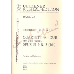 Quartett A-Dur op.51,3 bis für 4 Flöten - Friedrich Daniel Rudolph Kuhlau