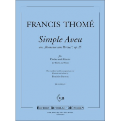 Simple aveu op.25 -Francis Thomé