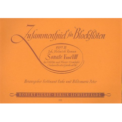 Sonate Nr. 5 und 8 für Altblockflöte - Johan Helmich Roman
