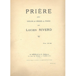 Prière pour violon et orgue (piano) - Lucien Niverd