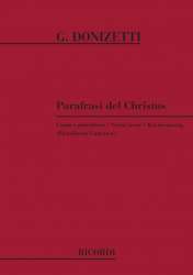 Parafrasi del Christus cantata spirituale : für -Gaetano Donizetti