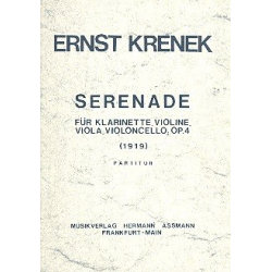 Serenade op.4 für Klarinette, - Ernst Krenek