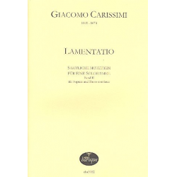 Lamentatio für Sopran und Bc - Giovanni Giacomo Carissimi