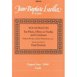 6 sonatas Vol.2 for flute, oboe (vl) and bc - Jean Baptiste Loeillet de Gant